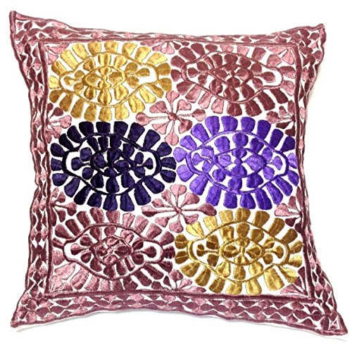 モロッコ フェズ刺繍クッションカバー【ワルダ ゴールド